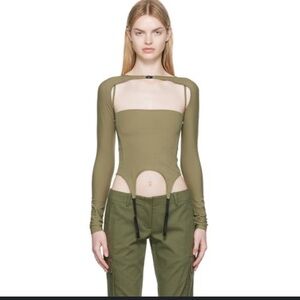 Miaou x Paloma Phoenix Cutout Top in Olive Green